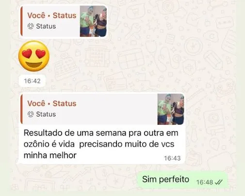 Feedback de cliente enviado no WhatsApp